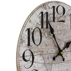 Northlight 12" Ivory And Black Battery Operated Round Wall Clock With World Globe Design -Northlight GUEST 98bda585 ca6a 475c 9146 5323de5a6e30