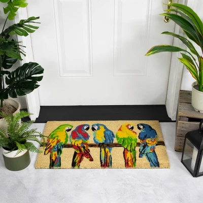 Northlight Toffee And Multicolor Parrots Coir Outdoor Doormat 18" X 30" 3 Northlight Toffee And Multicolor Parrots Coir Outdoor Doormat 18" X 30"
