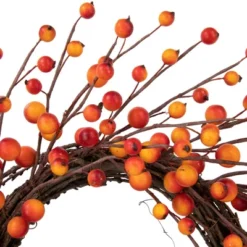 Northlight Orange Berries And Twig Artificial Fall Harvest Wreath 14- Inch, Unlit -Northlight GUEST 99483eeb 3448 41b2 ad0d 10fd93e6da96