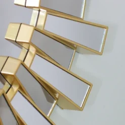 Northlight 25.5" Aztec Sunburst Matte Gold Round Wall Mirror -Northlight GUEST 99d06da4 a876 45db 801f 6b98558cd992