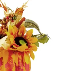Northlight 12" Autumn Harvest Orange And Yellow Floral Pumpkin Decoration -Northlight GUEST 9b0b27c4 46b3 4fcc a78f 39e034af31b3