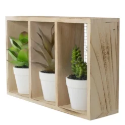 Northlight 10.75" Artificial Mixed Potted Succulents In Wooden Box -Northlight GUEST 9d166d79 7034 406d aedf 16af2a59dca4