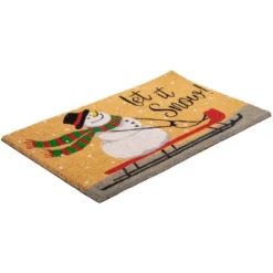 Northlight Brown And White Snowman Let It Snow Rectangular Coir Christmas Doormat 18" X 30" -Northlight GUEST 9edb25bb b926 4f78 9bce 5cda79bc707a
