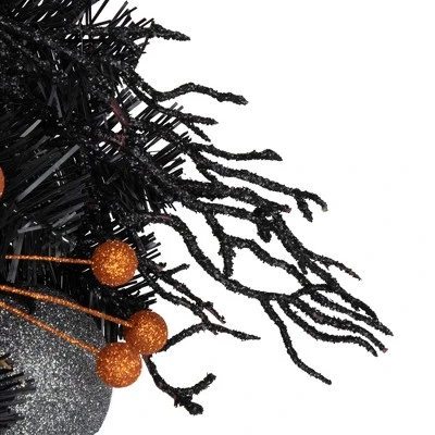 Northlight Orange Ornaments And Ghost Halloween Pine Wreath, 24-Inch, Unlit 4 Northlight Orange Ornaments And Ghost Halloween Pine Wreath, 24-Inch, Unlit - Image 2