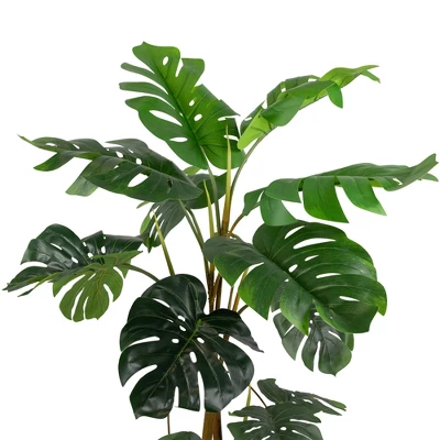 Northlight Real Touch™ Artificial Monstera Artificial Plant In A White Textured Pot - 4.25' 6 Northlight Real Touch™ Artificial Monstera Artificial Plant In A White Textured Pot - 4.25' - Image 4