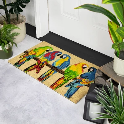 Northlight Toffee And Multicolor Parrots Coir Outdoor Doormat 18" X 30" 4 Northlight Toffee And Multicolor Parrots Coir Outdoor Doormat 18" X 30" - Image 2