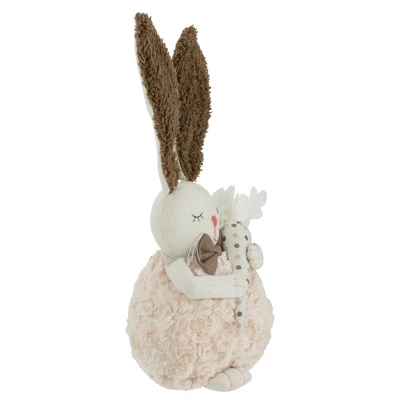 Northlight 14" Beige And Brown Plush Easter Bunny Rabbit Holding A Carrot Spring Figure 4 Northlight 14" Beige And Brown Plush Easter Bunny Rabbit Holding A Carrot Spring Figure - Image 2