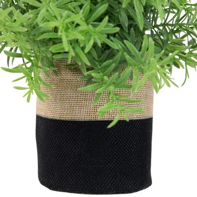 Northlight 9" Green Leafy Artificial Spring Foliage In Fabric Covered Pot 5 Northlight 9" Green Leafy Artificial Spring Foliage In Fabric Covered Pot - Image 3