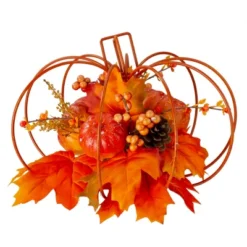 Northlight 12" Autumn Harvest Maple Leaf And Berry Pumpkin Tabletop Centerpiece -Northlight GUEST b98b403a e8f2 4c56 ac9f eef5e9c38736