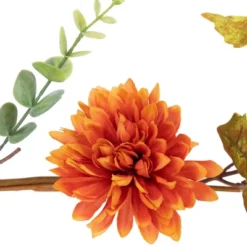 Northlight 5.5' X 6" Autumn Harvest Orange And Yellow Mums With Maple Leaves Garland - Unlit -Northlight GUEST ba131bbb 957f 4b90 a6ca b6a6629ec151