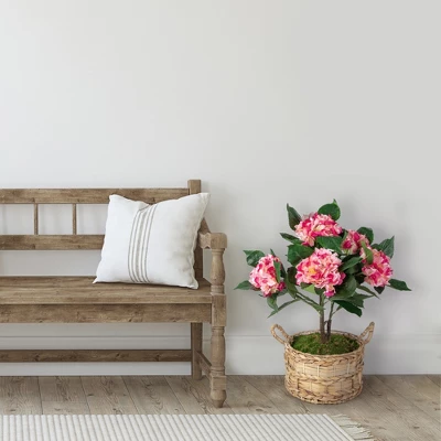 Northlight 25.75" Hydrangea Flower Artificial Potted Plant - Pink/Green 3 Northlight 25.75" Hydrangea Flower Artificial Potted Plant - Pink/Green