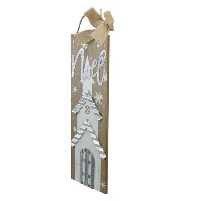 Northlight 12.5 White Church And Snowflakes With Metal Noel Wooden Christmas Wall Decoration 3 Northlight 12.5 White Church And Snowflakes With Metal Noel Wooden Christmas Wall Decoration