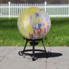 Northlight 10" Yellow And Blue Iridescent Reflective Glass Outdoor Garden Gazing Ball