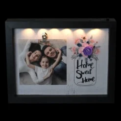 Northlight LED Lighted Home Sweet Home Picture Frame With Clip - 4" X 4" -Northlight GUEST bf8b5b1c 7c40 404b a282 bd0cd3c24a00