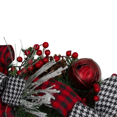 Northlight Plaid And Houndstooth And Red Berries Artificial Christmas Wreath - 24-Inch, Unlit 4 Northlight Plaid And Houndstooth And Red Berries Artificial Christmas Wreath - 24-Inch, Unlit - Image 2