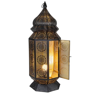 Northlight 29.5" Black And Gold Moroccan Style Lantern Floor Lamp 4 Northlight 29.5" Black And Gold Moroccan Style Lantern Floor Lamp - Image 2
