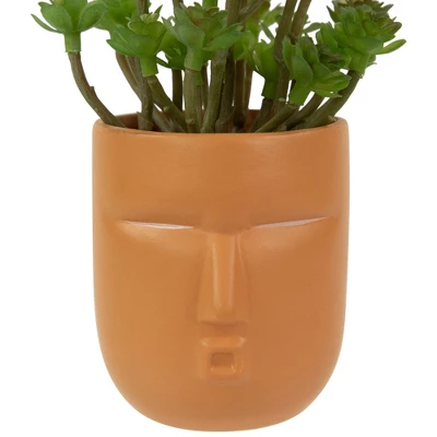 Northlight 5.5" Mini Artificial Succulent In Face Planter Pot 5 Northlight 5.5" Mini Artificial Succulent In Face Planter Pot - Image 3
