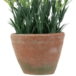 Northlight 10" Artificial Lavender And Leaves In Weathered Pot -Northlight GUEST c200c6dc a70e 44e0 bb10 e040fddedeca