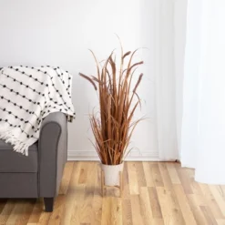 Northlight 40" Potted Brown Artificial Onion Grass Plant
