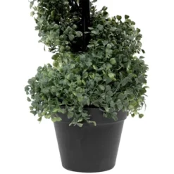 Northlight 3' Artificial Two-Tone Boxwood Spiral Topiary Tree With Round Pot, Unlit -Northlight GUEST c522ab69 0744 412e 89be db5fd6ec20b6