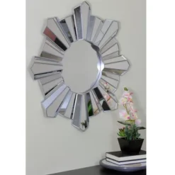 Northlight 25" Silver Matte Sunburst Wave Glass Round Wall Mirror 7 Northlight 25" Silver Matte Sunburst Wave Glass Round Wall Mirror -Northlight GUEST c54133d4 5ee1 4b2b 8594 b62a9078443c