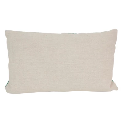 Northlight 11" X 19" Rectangular Tropical Leaves Linen Indoor Throw Pillow - Green 5 Northlight 11" X 19" Rectangular Tropical Leaves Linen Indoor Throw Pillow - Green - Image 3