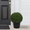 Northlight 20" Pre-Lit Artificial Boxwood Ball Topiary In Round Pot, Clear Lights -Northlight GUEST c684f4b9 057a 4370 a8b1 1f11dbb0d0c0