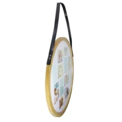 Northlight 28" Wooden Finish Round Collage With 12 Slots For Photos Wall Decor -Northlight GUEST ca7743e5 c8bd 4d03 b27d 764347612cf7