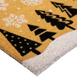 Northlight Trees And Snowflakes Natural Coir Christmas Outdoor Doormat 18" X 30" -Northlight GUEST cb08a43d 6499 480e afcd 5c3e2ee8831f