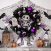 Northlight Purple And Black Spooky Skeleton Pine Halloween Wreath, 24-Inch, Unlit -Northlight GUEST cc7dbf0d 560a 4cec 937c 531c6e703142