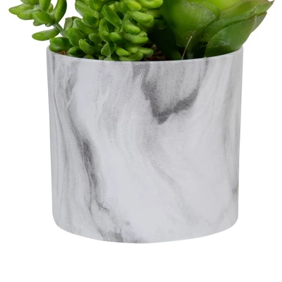 Northlight 6.5" Green Artificial Succulent Arrangement In Faux Marble Pot 5 Northlight 6.5" Green Artificial Succulent Arrangement In Faux Marble Pot - Image 3