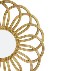 Northlight 30" Round Rattan Sunflower Wall Mirror -Northlight GUEST d4e2ccdd 6f1c 425f bb4f 963899a275b0