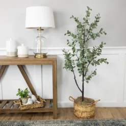 Northlight Real Touch™ Artificial Eucalyptus Tree In Black Pot 53"