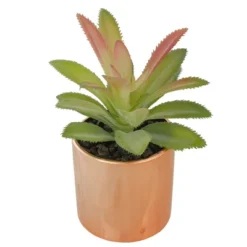 Northlight 5" Green Artificial Aloe Plant In A Rose Gold Pot -Northlight GUEST de3a1914 c603 4b1c bc6c d452d8cb54ec