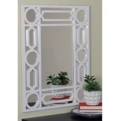 Northlight 29.5" White Framed Geometric Openwork Rectangular Wall Mirror 9 Northlight 29.5" White Framed Geometric Openwork Rectangular Wall Mirror -Northlight GUEST e6ed6ce2 fc0c 46ac 9341 d7e112404ac3