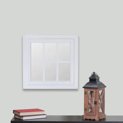Northlight 17.5" White Mullions Windowpane Square Wall Mirror 4 Northlight 17.5" White Mullions Windowpane Square Wall Mirror - Image 2