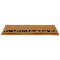 Northlight Natural Coir Outdoor Rectangular "Home Is Where The Heart Is" Doormat 16" X 48" -Northlight GUEST e809c1b3 fcff 4e77 bf48 a0e4f43dc971