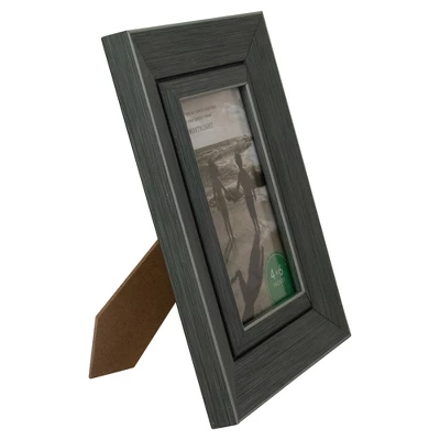 Northlight 9.25" Classical Rectangular 4" X 6" Photo Picture Frame - Gray And Black 4 Northlight 9.25" Classical Rectangular 4" X 6" Photo Picture Frame - Gray And Black - Image 2