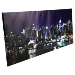 Northlight LED Lighted New York City Skyline Canvas Wall Art 15.75" X 39.25"