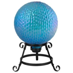 Northlight 10" Iridescent Blue And Purple Textured Glass Outdoor Gazing Ball -Northlight GUEST eed1a905 8c7b 4d66 b377 854f0f0b1b3b