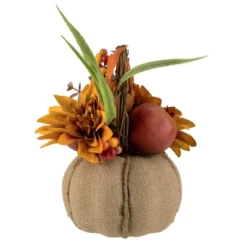 Northlight 9" Mixed Autumn Harvest Flora In A Pumpkin Basket Decoration -Northlight GUEST ef3f67a1 7e2e 4191 9e80 16a45d37d7cc