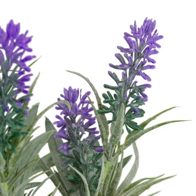 Northlight 11" Artificial Lavender Arrangement In White Tin Can 5 Northlight 11" Artificial Lavender Arrangement In White Tin Can - Image 3