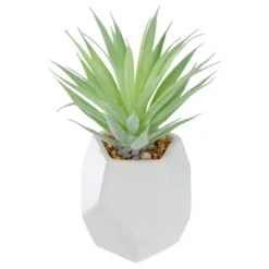 Northlight 7.5" Green Artificial Sword Grass In A White Geometric Pot 9 Northlight 7.5" Green Artificial Sword Grass In A White Geometric Pot -Northlight GUEST f8734459 dbac 457b a828 d566e376d470