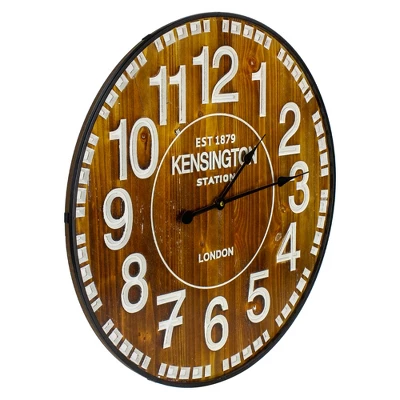 Northlight 24" Rustic Industrial Farmhouse Style Round Wall Clock With Metal Frame 3 Northlight 24" Rustic Industrial Farmhouse Style Round Wall Clock With Metal Frame