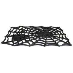Northlight Black Spider Web Rectangular Halloween Doormat 18" X 30" -Northlight GUEST f8e5578c 61df 4883 b1ce 1a36ce363510