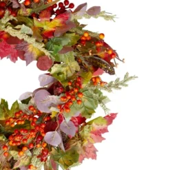 Northlight Leaves And Berries Artificial Fall Harvest Wreath - 20-Inch, Unlit -Northlight GUEST f9181622 7c5e 4cde 929a bdd46513486a