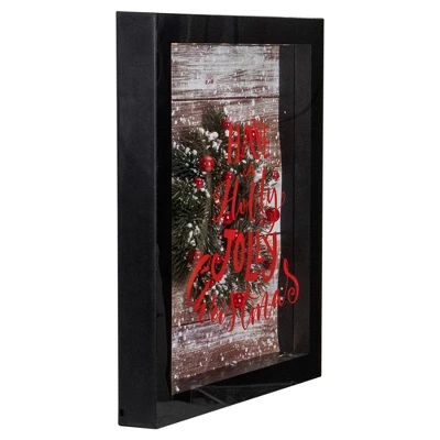 Northlight 14" Black Framed 3D "Have A Holly Jolly Christmas" LED Christmas Box Decor 4 Northlight 14" Black Framed 3D "Have A Holly Jolly Christmas" LED Christmas Box Decor - Image 2