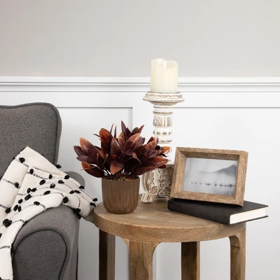 Northlight 8" Two-Tone Artificial Foliage Plant In A Textured Lined Pot 3 Northlight 8" Two-Tone Artificial Foliage Plant In A Textured Lined Pot