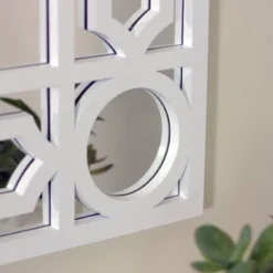 Northlight 29.5" White Framed Geometric Openwork Rectangular Wall Mirror 7 Northlight 29.5" White Framed Geometric Openwork Rectangular Wall Mirror -Northlight GUEST fc0371ec 4d50 4e7f 8f11 50022eabf4d6