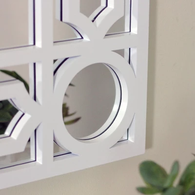 Northlight 29.5" White Framed Geometric Openwork Rectangular Wall Mirror 4 Northlight 29.5" White Framed Geometric Openwork Rectangular Wall Mirror - Image 2